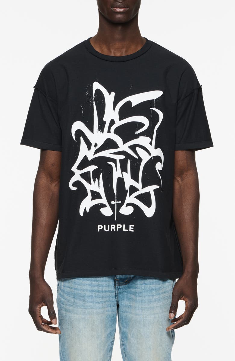 PURPLE BRAND Graffiti Cotton Graphic T-Shirt, Main, color,