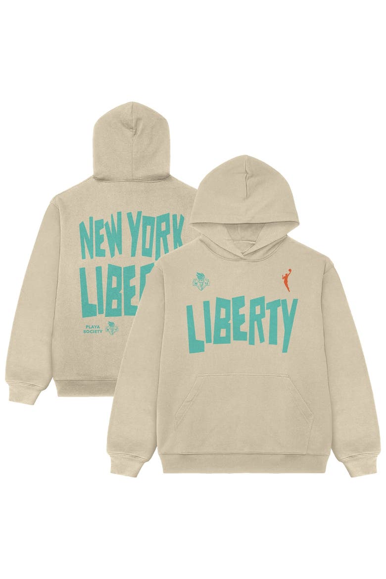 Unisex Playa Society  Oatmeal New York Liberty Established Hoodie, Main, color, Oatmeal