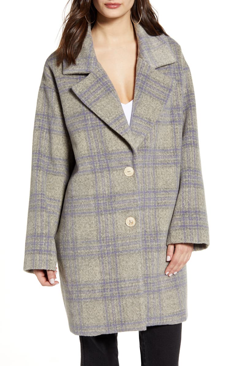 ASTR the Label Plaid Flannel Coat, Alternate, color,