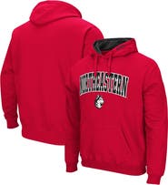 COLOSSEUM Men's Colosseum Red Northeastern Huskies Arch and Logo Pullover Hoodie