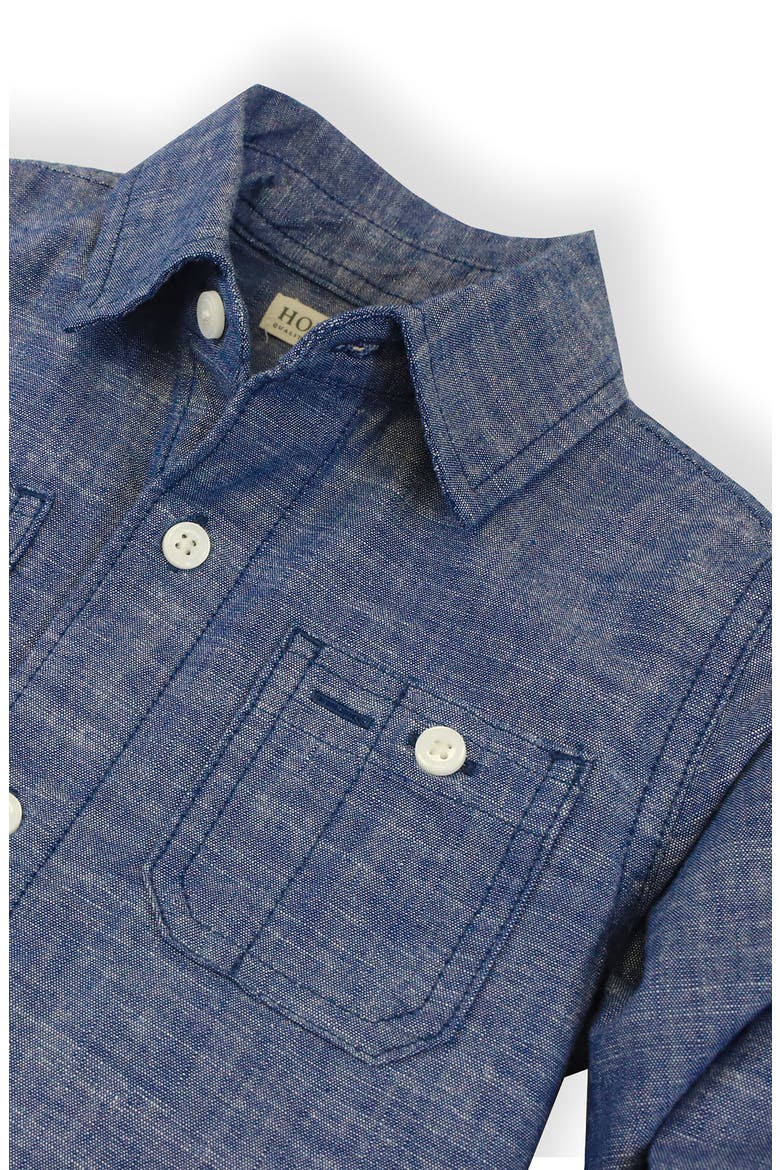 Kids' Organic Long Sleeve Chambray Shirt, Alternate, color, Blue Chambray