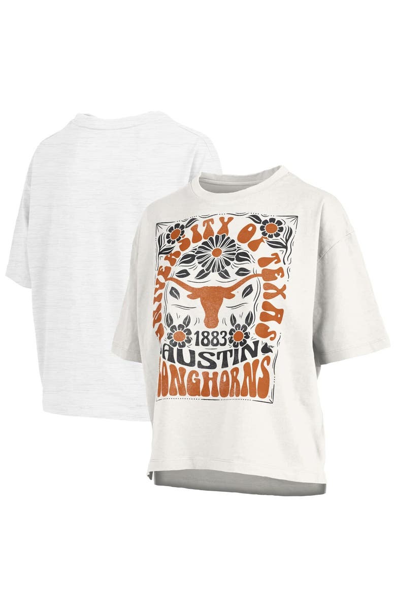 PRESSBOX Women's Pressbox White Texas Longhorns Harmony Oversized T-Shirt, Main, color, White
