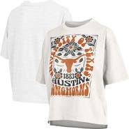 PRESSBOX Women's Pressbox White Texas Longhorns Harmony Oversized T-Shirt