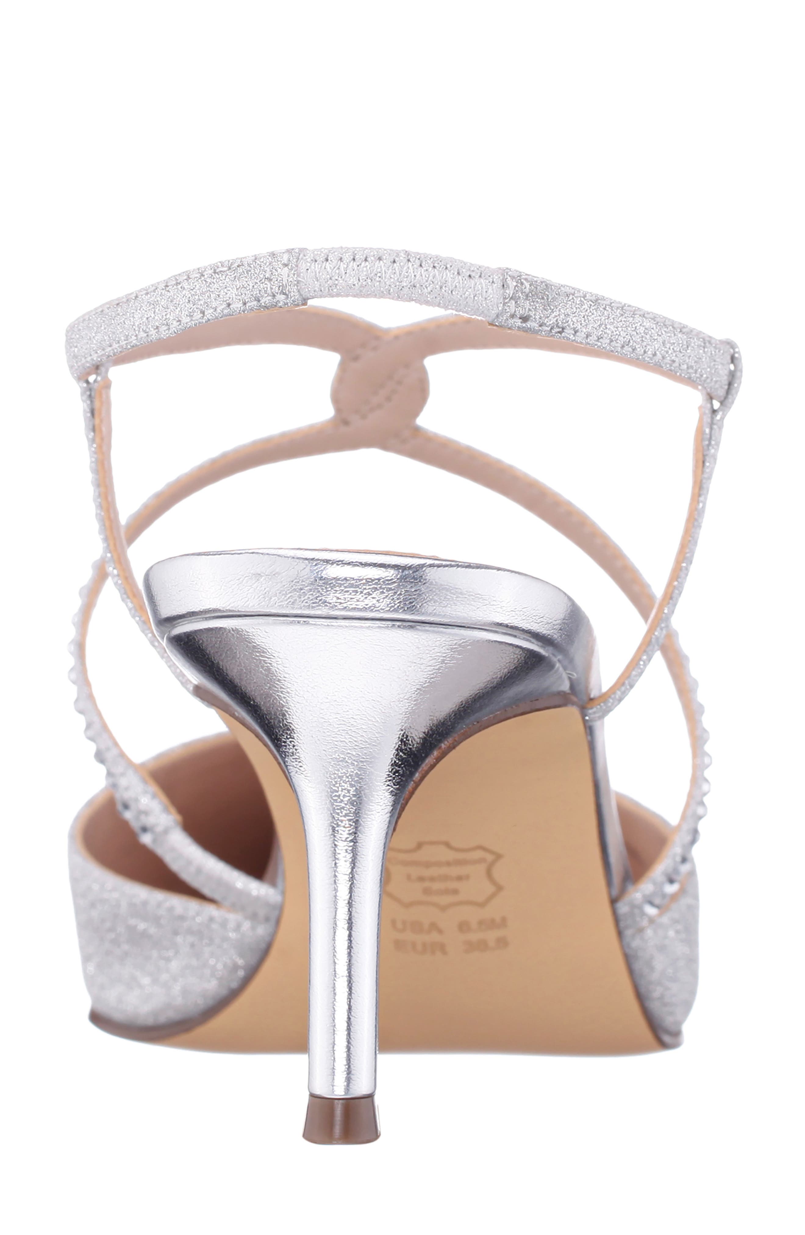Nina Nichelle Strappy Slingback Pump, Alternate, color, Silver