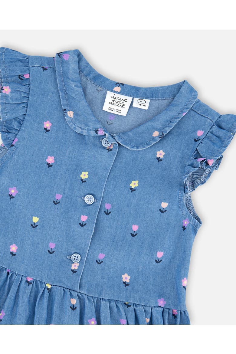 Sleeveless Flower Button Down Dress, Alternate, color, Blue Floral Print