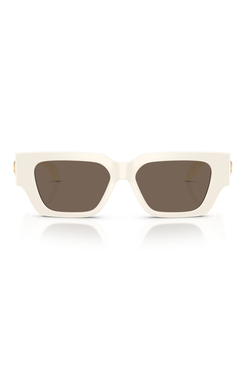 53mm Square Sunglasses, Main, color, WHITE / BROWN