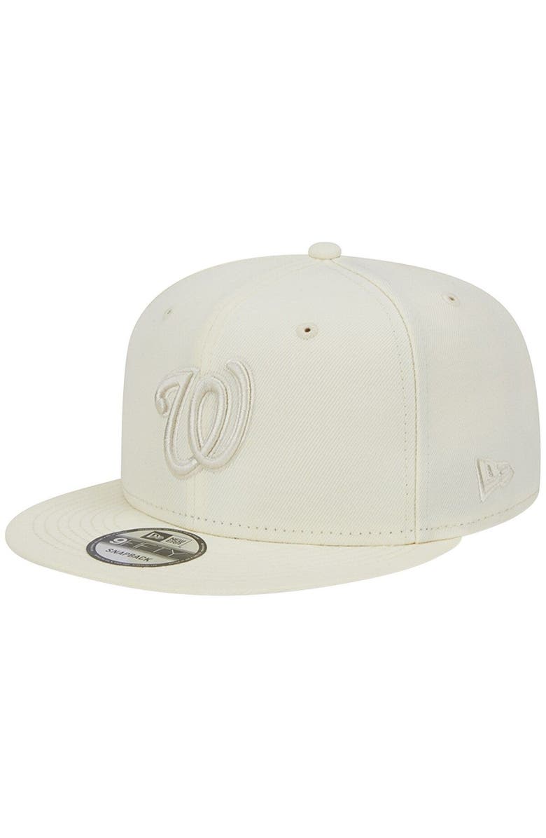 New Era Men's New Era Cream Washington Nationals Spring Color Basic 9FIFTY Snapback Hat, Main, color,