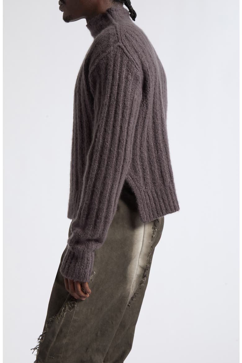 Cashmere & Silk Rib Funnel Neck Sweater, Alternate, color, DARK DUST