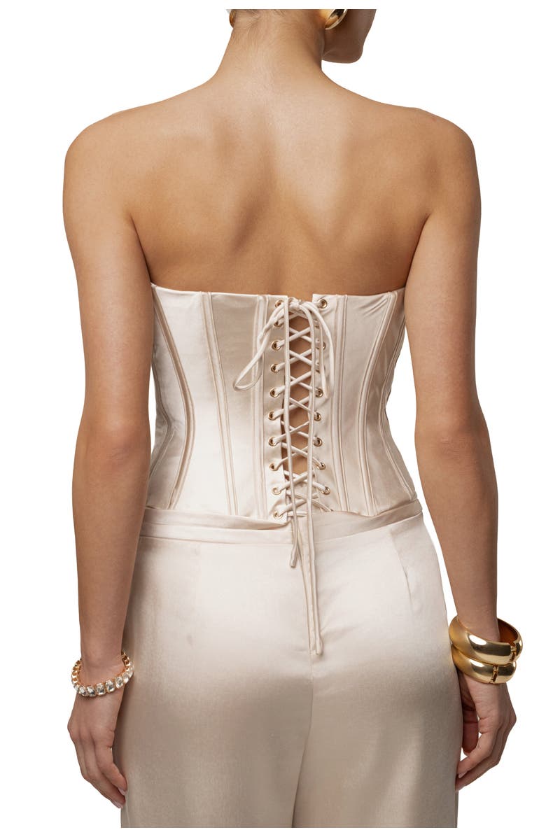 JLUXLABEL Adore Me Satin Corset, Alternate, color, Champagne