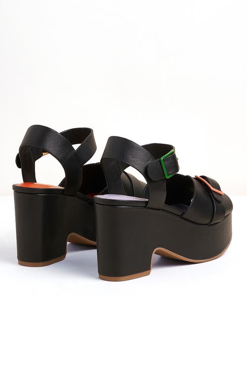 Charlotte Stone Raf Mismatch Platform Sandal In Black