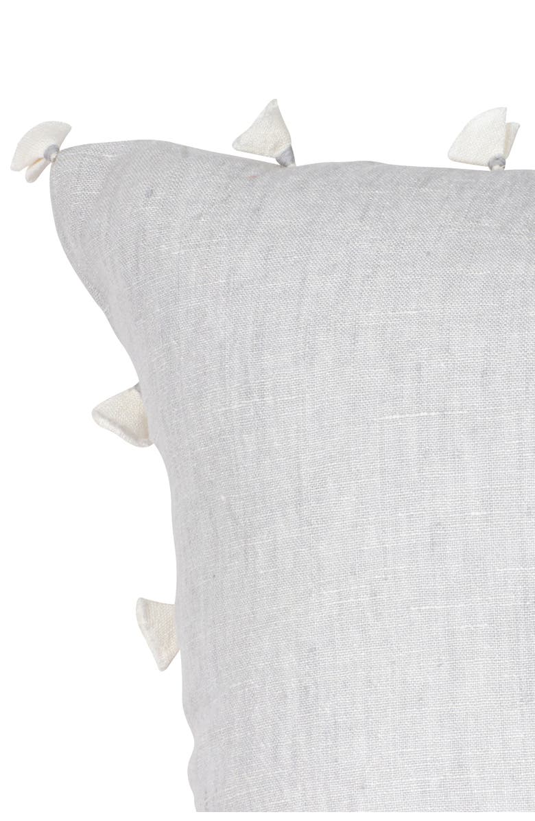 Anaya Grey Tassels So Soft Linen Pillow with Down Alternative Insert, Alternate, color, Grey