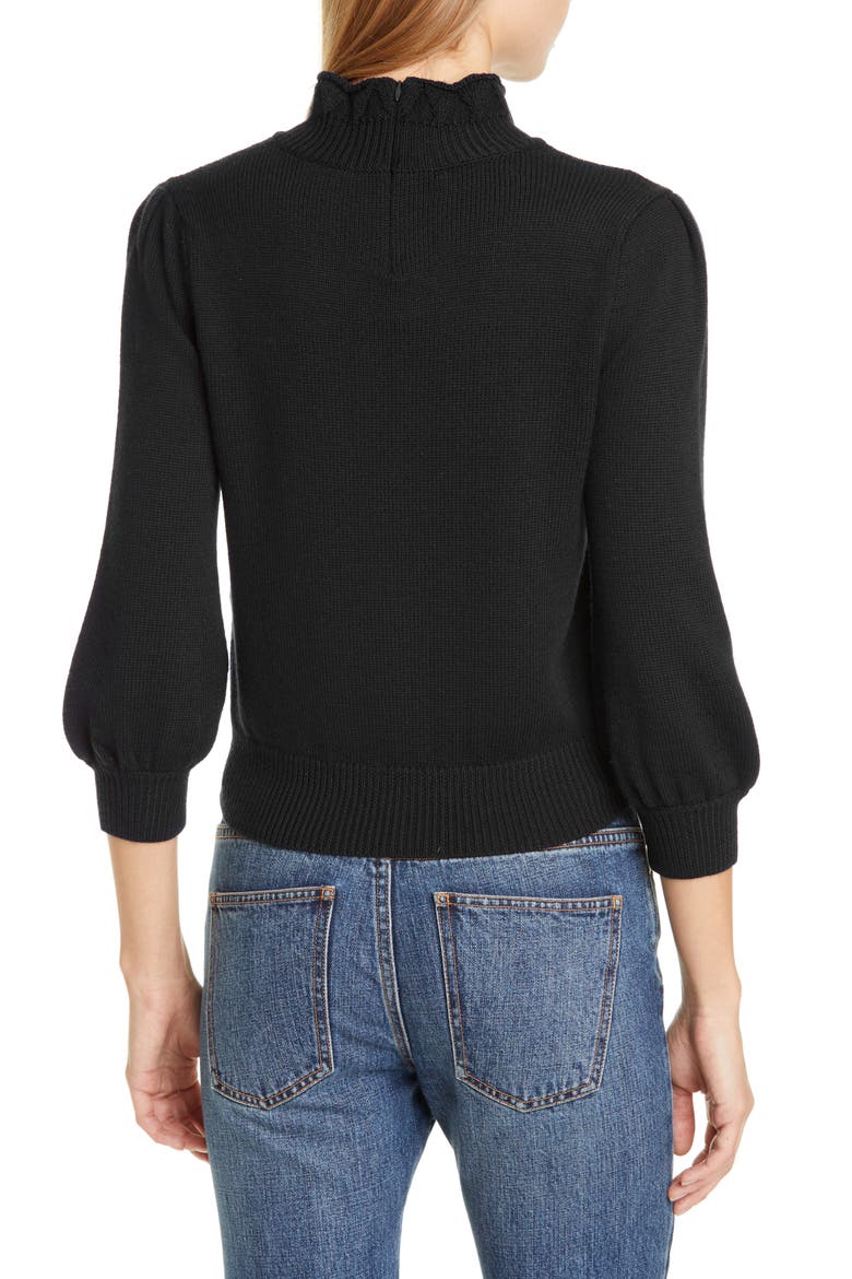 Essentials High Collar Wool Sweater, Alternate, color, NAVY