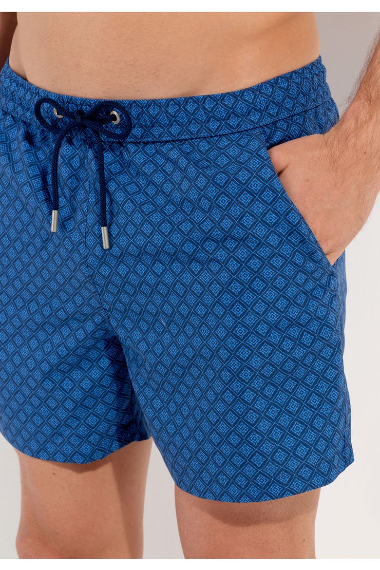 Hendaye Beach Boxer, Alternate, color, Blue Print