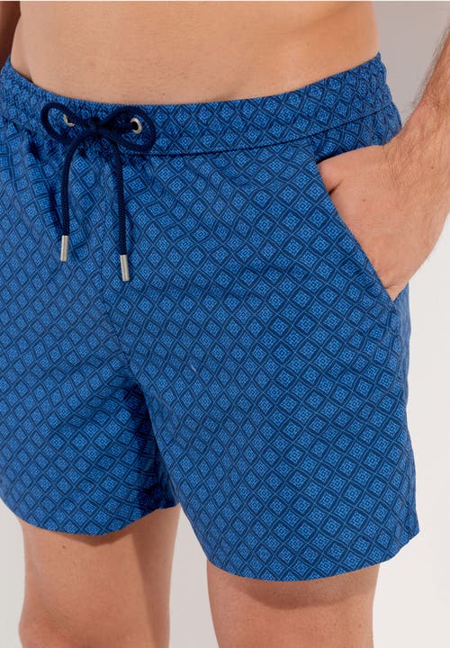Hom Hendaye Beach Boxer In Blue Print