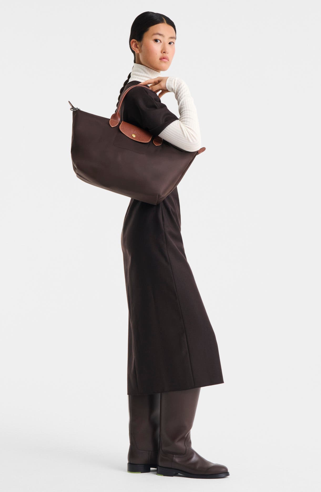 Le Pliage Large Top Handle Bag, Alternate, color, MOCHA