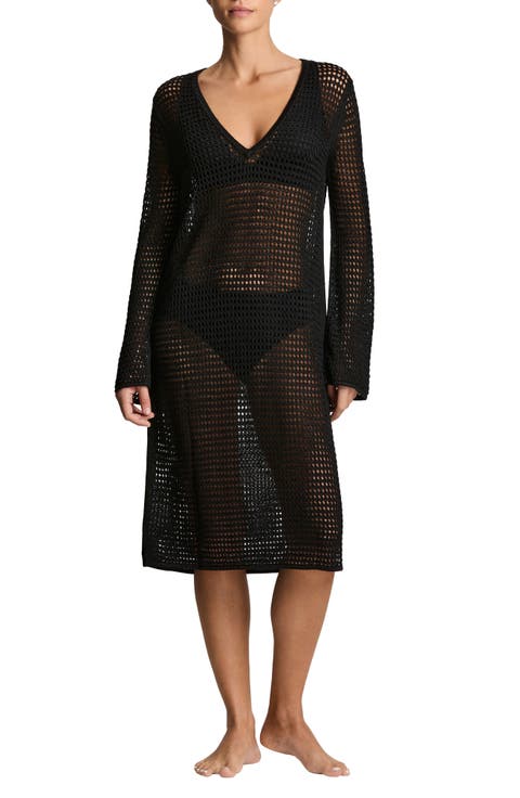 Open Stitch Long Sleeve Cover-Up Beck Dress