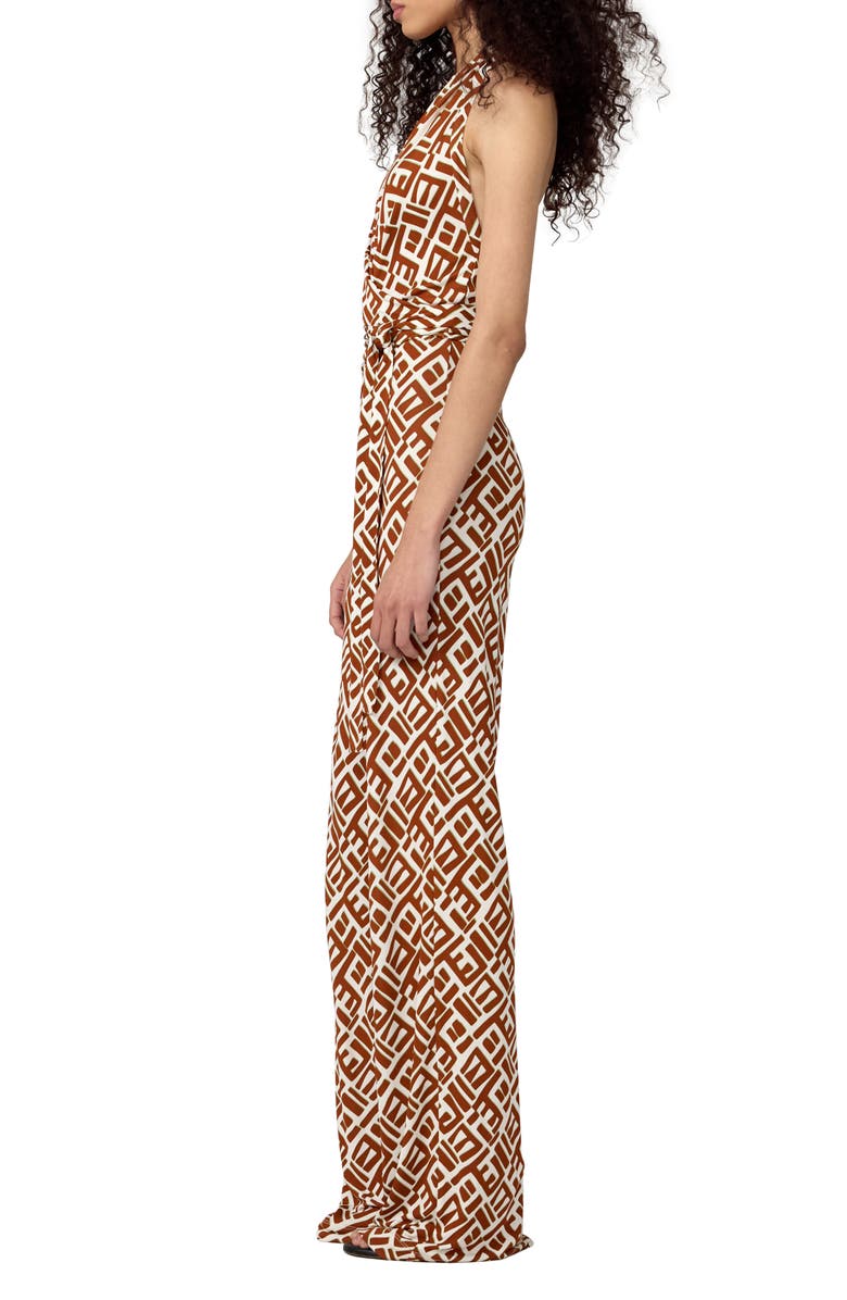 Diane von Furstenberg Delia Abstract Print Halter Neck Jumpsuit, Alternate, color, Accra Geo Mini Varnish