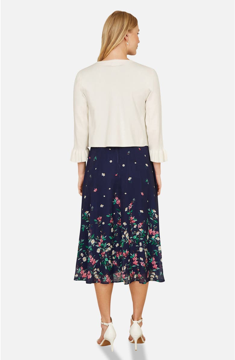 Yumi Bell Sleeves Cropped Cardigan, Alternate, color, Ivory