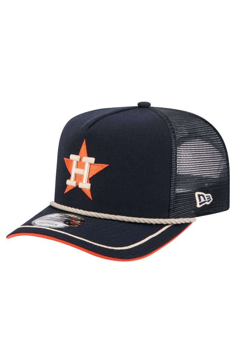 New Era Men's New Era Navy Houston Astros Vintage Rope Trucker A-Frame 9FIFTY Adjustable Hat, Main, color, 