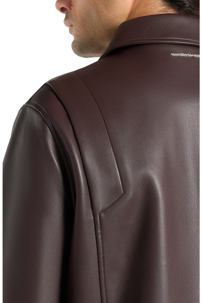 Yves Minimal Leather Jacket, Alternate, color, Dark Brown