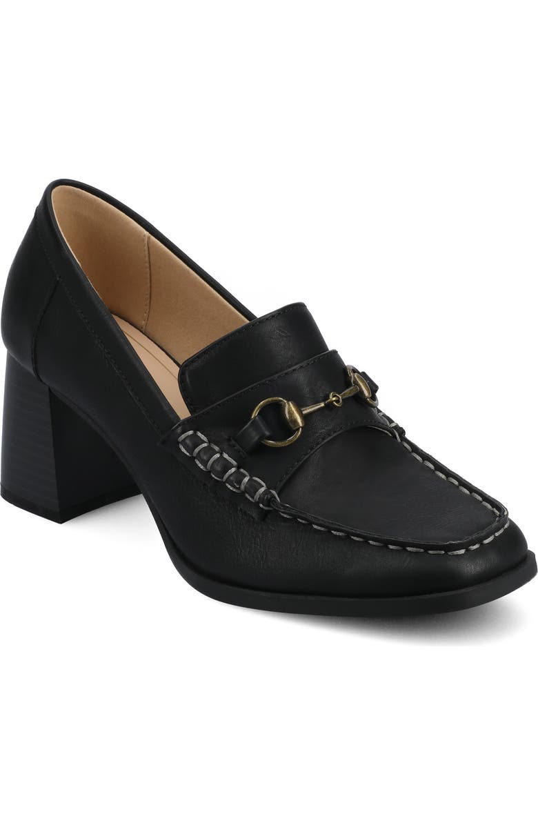 Journee Collection Aisha Moc Toe Loafer Pump, Main, color, Black