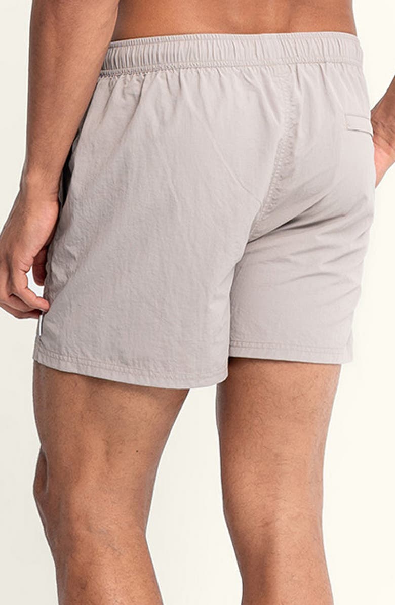 AUTO-REPLY<sup>™</sup> Sebastian Solid 4-Inch Nylon Swim Trunks, Alternate, color, Pumice/ Gray