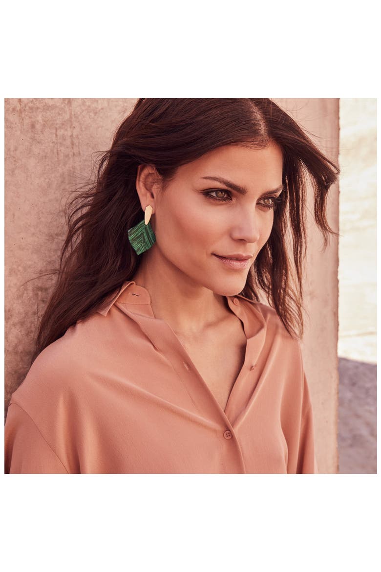 Astoria Statement Earrings, Alternate, color, GREEN CALSILICA/ GOLD