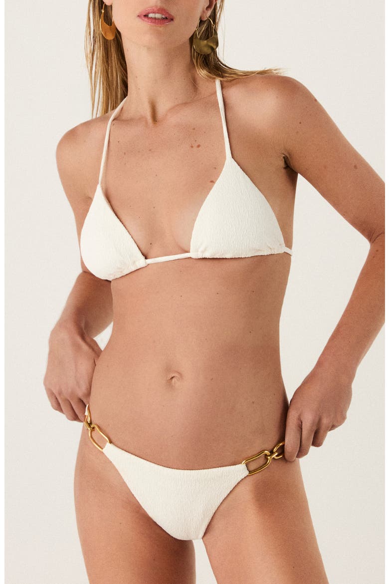 Jo T-Back Triangle Bikini Top, Alternate, color, WHITE