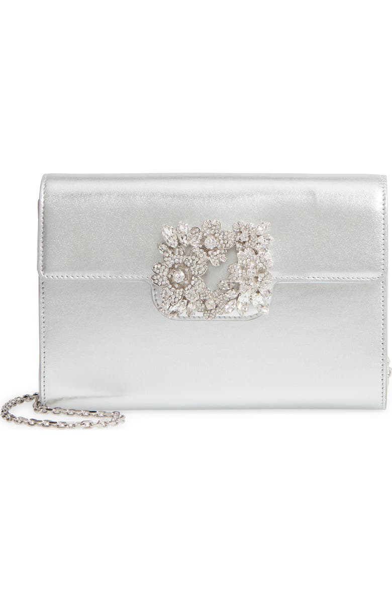Roger Vivier Bouquet Strass Envelope Clutch, Main, color,