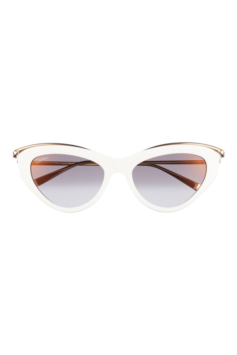 55mm Gradient Cat Eye Sunglasses, Main, color, WHITE
