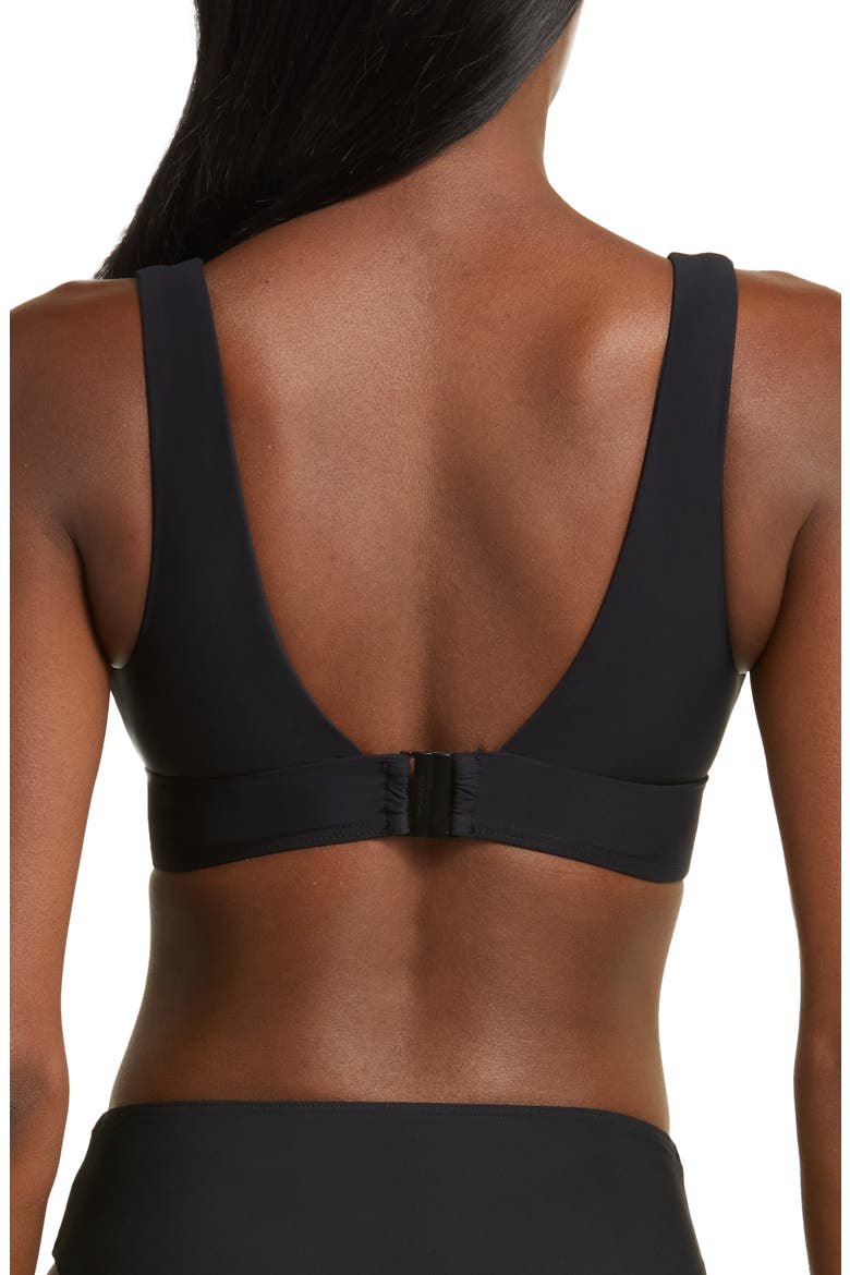 Amelia Longline Bikini Top, Alternate, color, BLACK