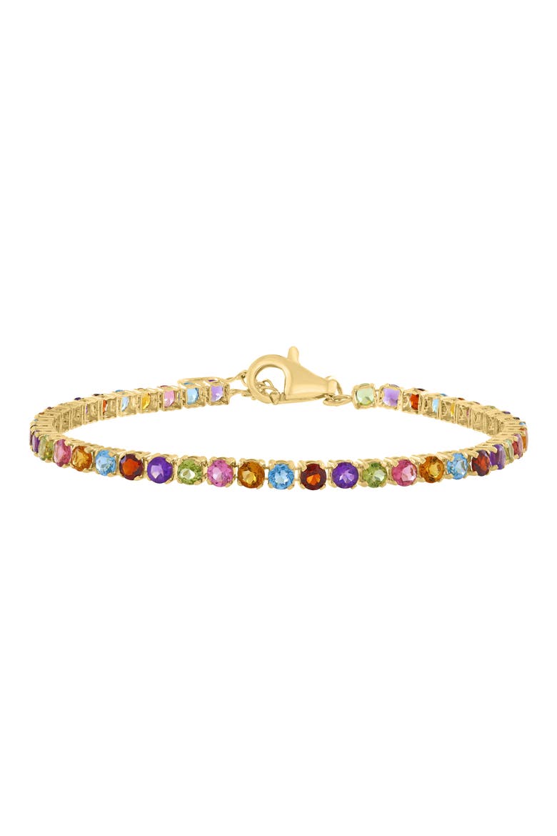 Semiprecious Stone Tennis Bracelet, Main, color, GOLD MULTI
