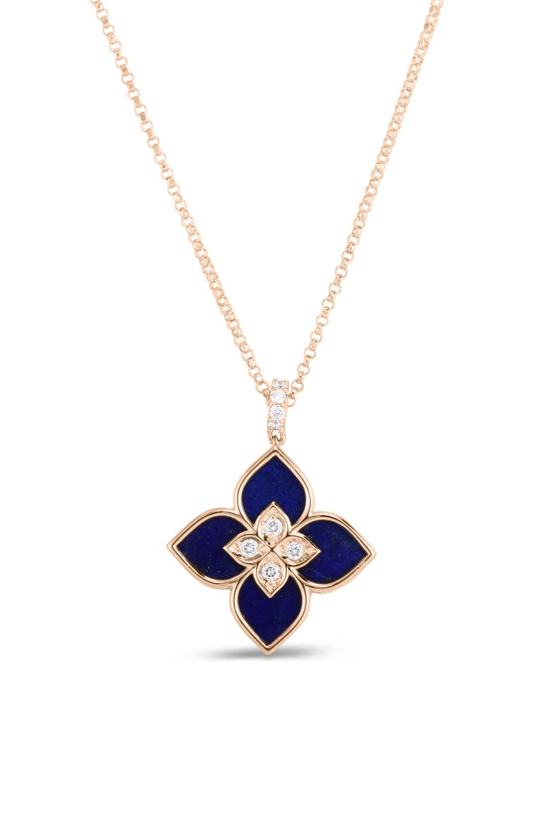 Venetian Princess Large Pendant Necklace, Main, color, ROSE GOLD