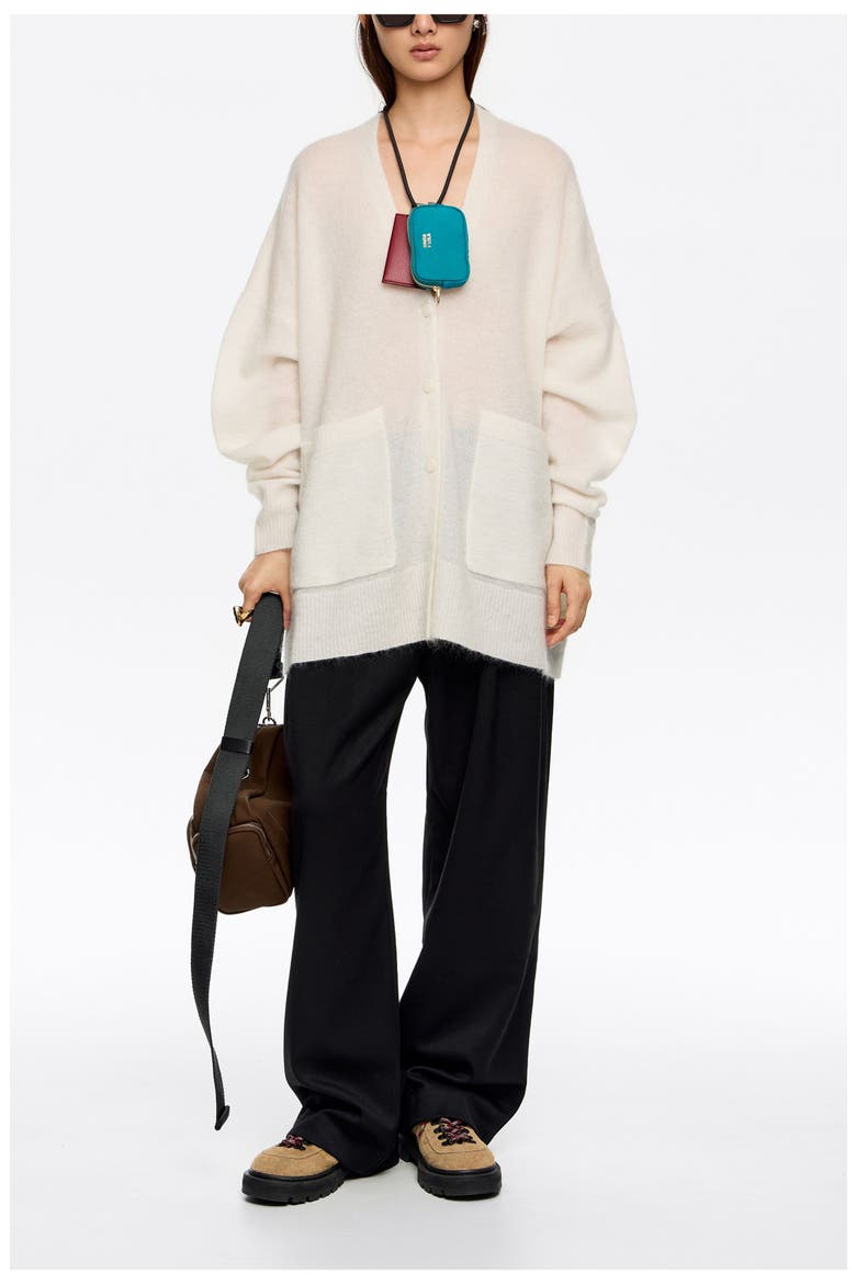 Long Mohair Cardigan, Alternate, color, IVORY