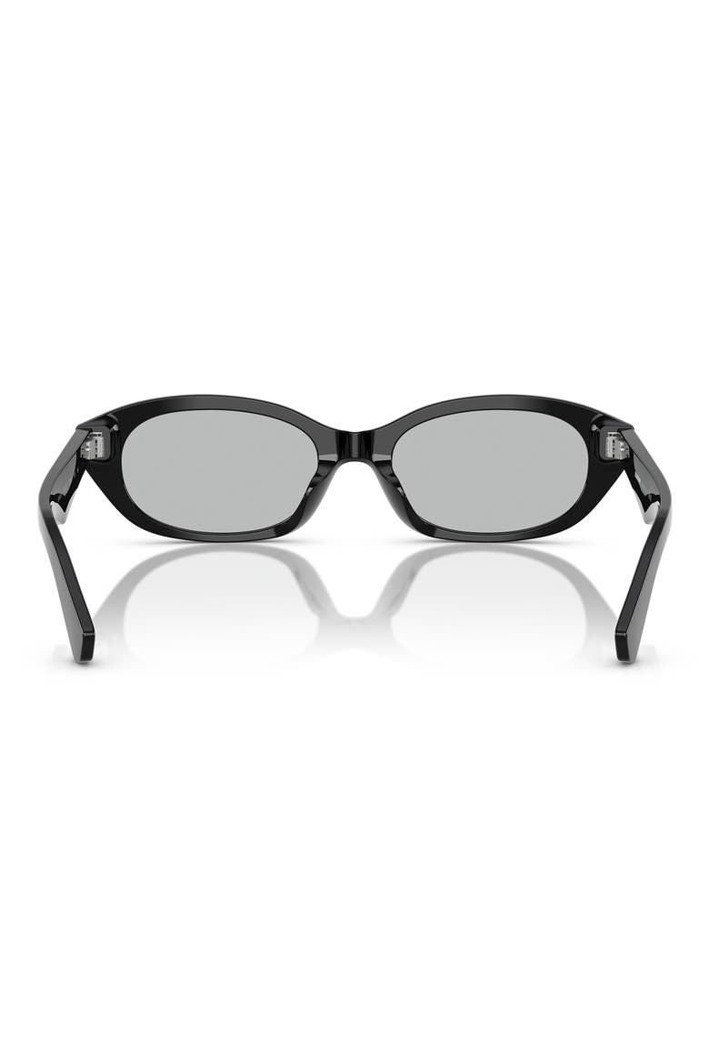 55mm Oval Sunglasses, Alternate, color, BLACK