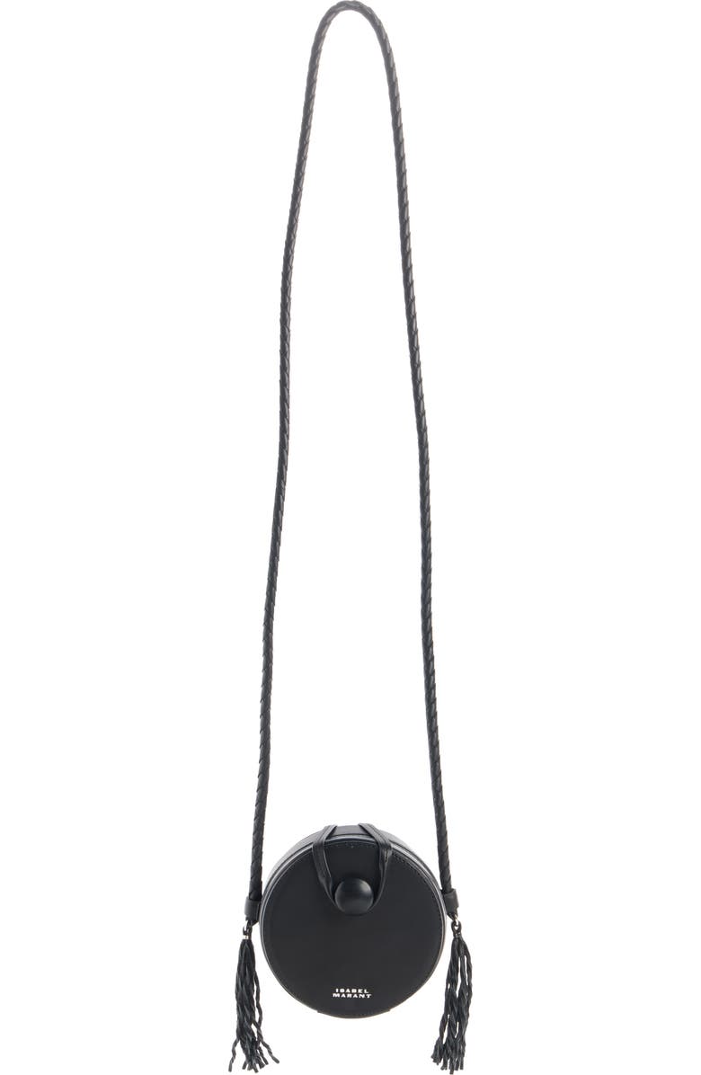 Isabel Marant Houna Leather Circle Crossbody Bag, Main, color, Black/ Silver
