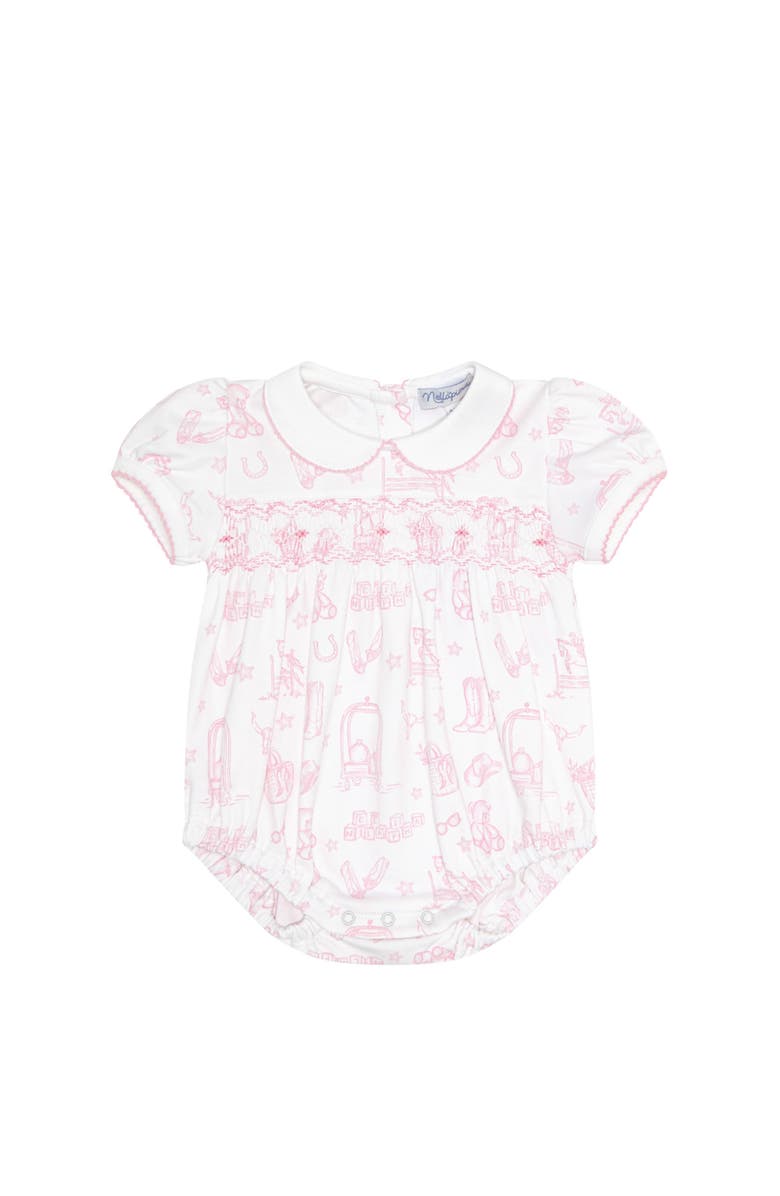 Nellapima Pink Lone Star Toile Smocked Bubble - Baby, Main, color, Pink