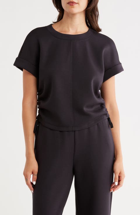 Whisper Knit Ruched T-Shirt