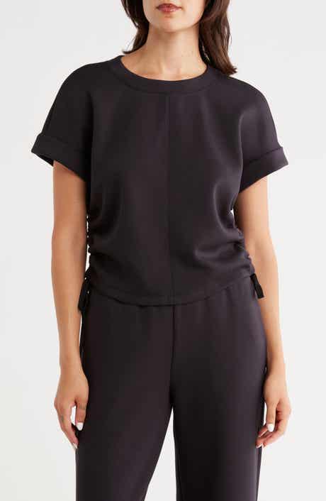 Whisper Knit Ruched T-Shirt