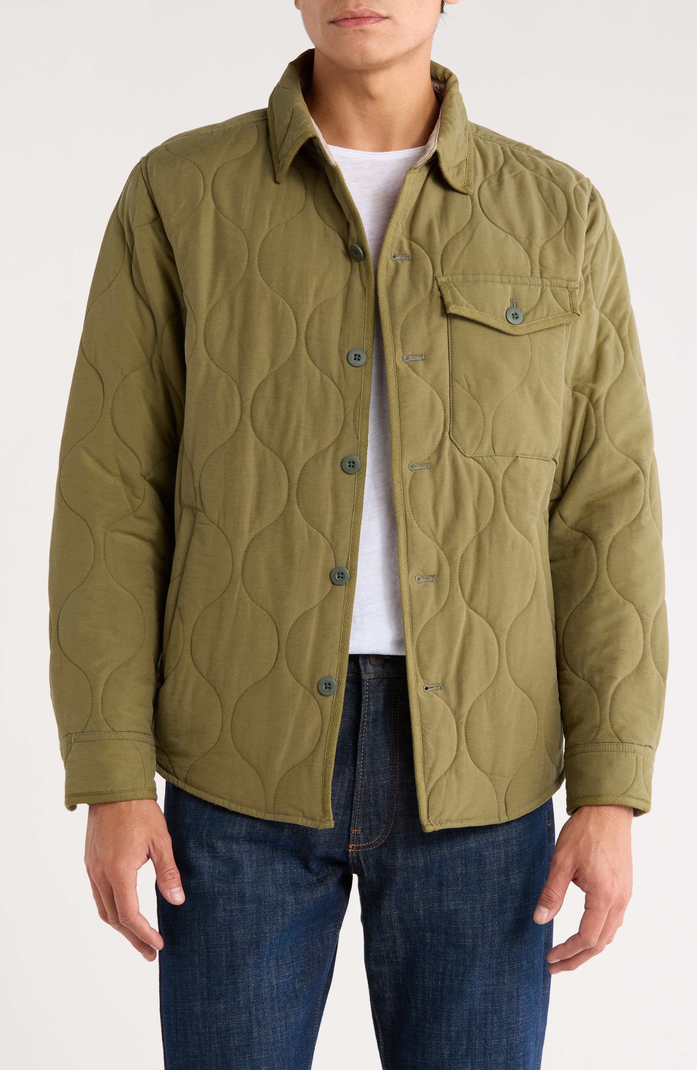 Lucky Brand Quilted Shirt Jacket