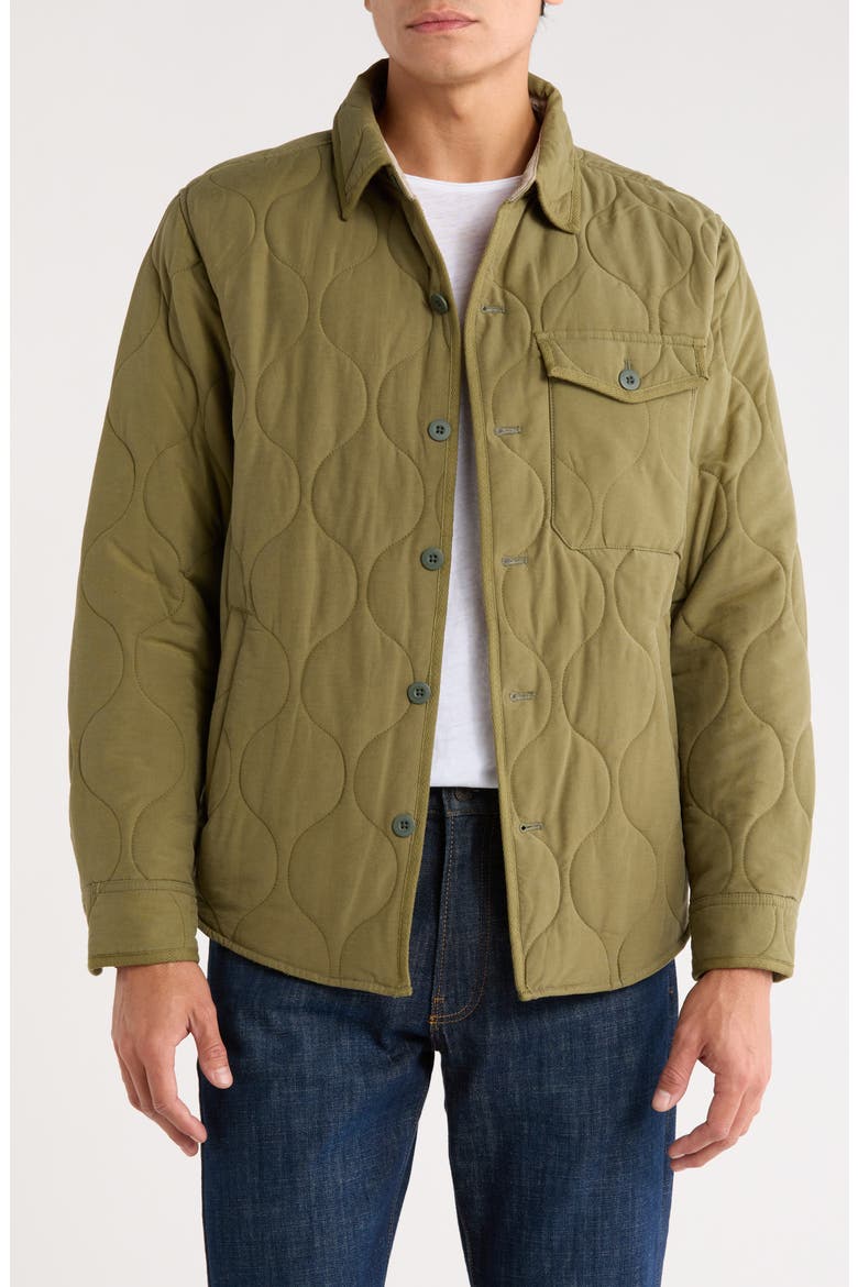 Quilted Shirt Jacket, Main, color, OLIVE NIGHT
