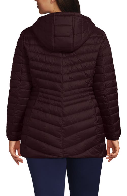 Lands' End Ultralight Packable Down Jacket In Burgundy