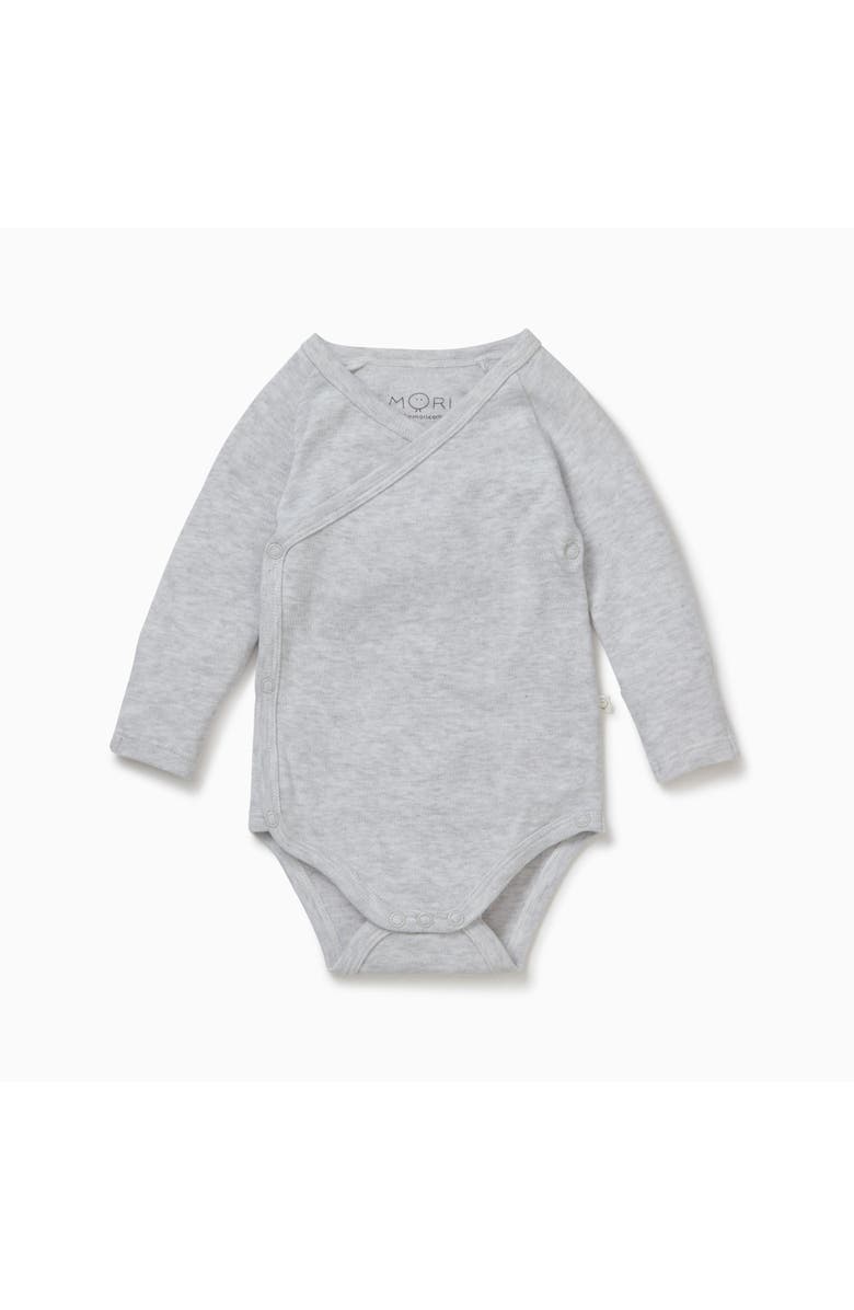 MORI Long Sleeve Kimono Bodysuit, Main, color, Grey