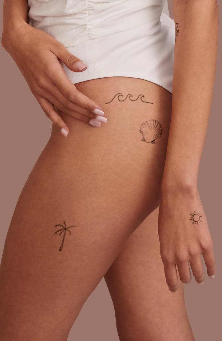 INKED by Dani Beach Bum Temporary Tattoos, Alternate, color, 