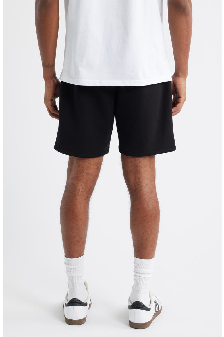 Matt Cotton French Terry Sweat Shorts, Alternate, color, BLACK