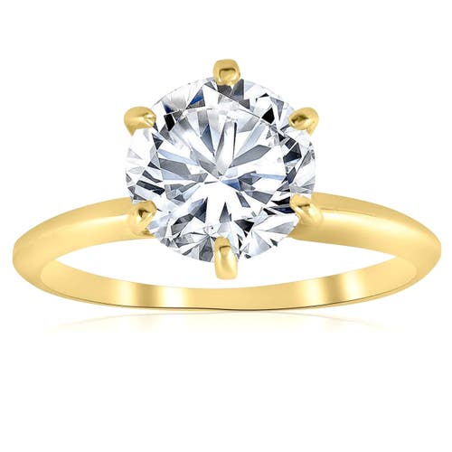 Bliss Diamond Certified 3ct Diamond Solitaire Gold Engagement Ring Lab Grown In 14k Yellow Gold