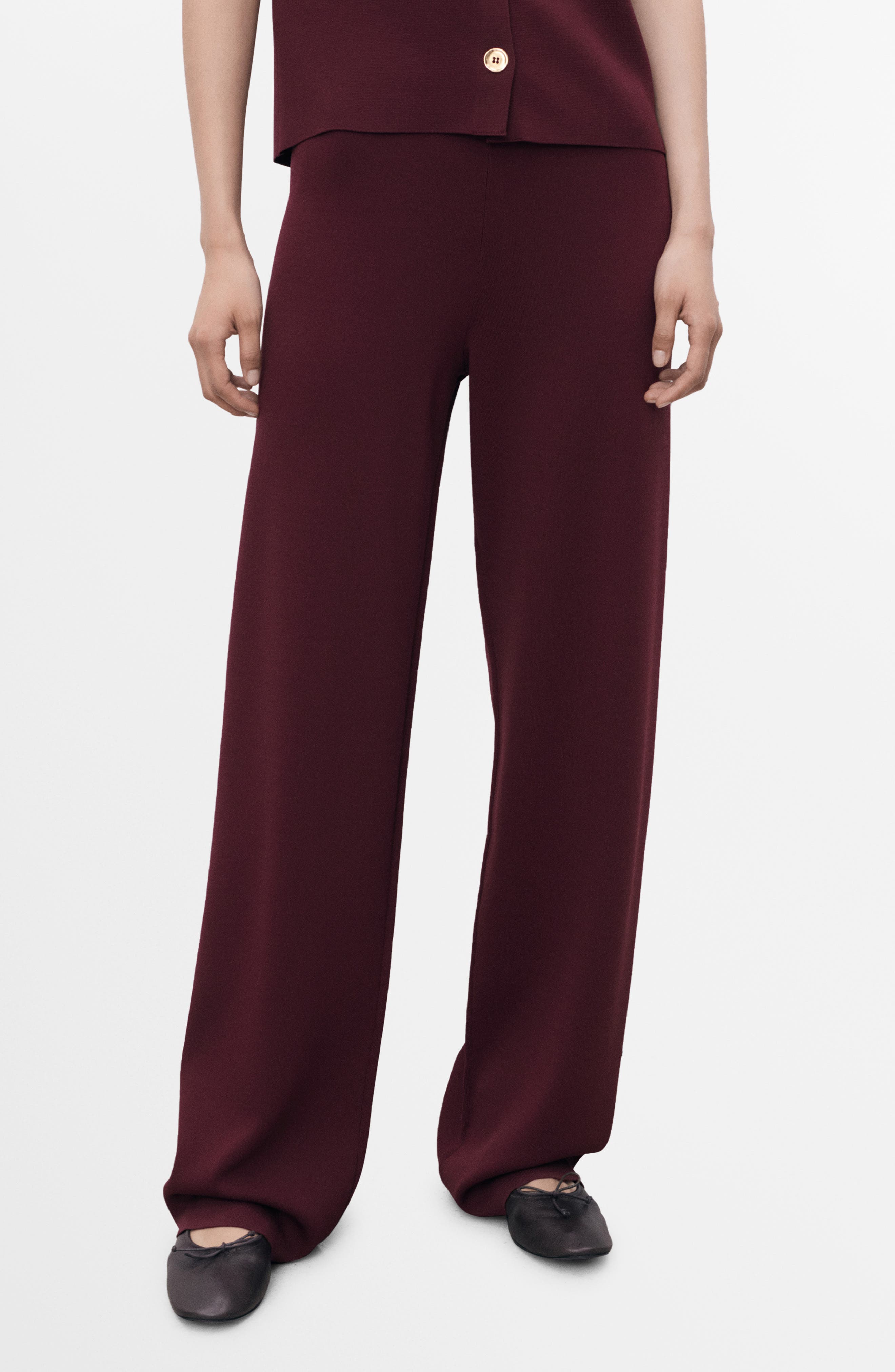 MANGO Straight Leg Knit Pants