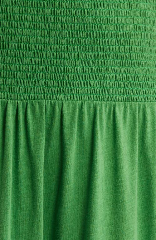 Shop Nation Ltd Penelope Smocked Tiered Pima Cotton Midi Sundress In Green Lawn