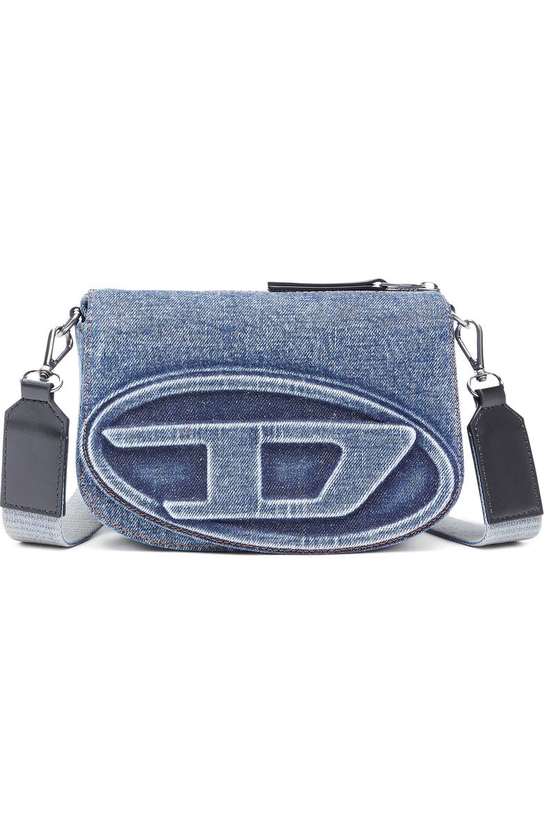 DIESEL<sup>®</sup> 1DR 2.0 Logo Denim Crossbody Bag, Main, color, Indigo/ Blue