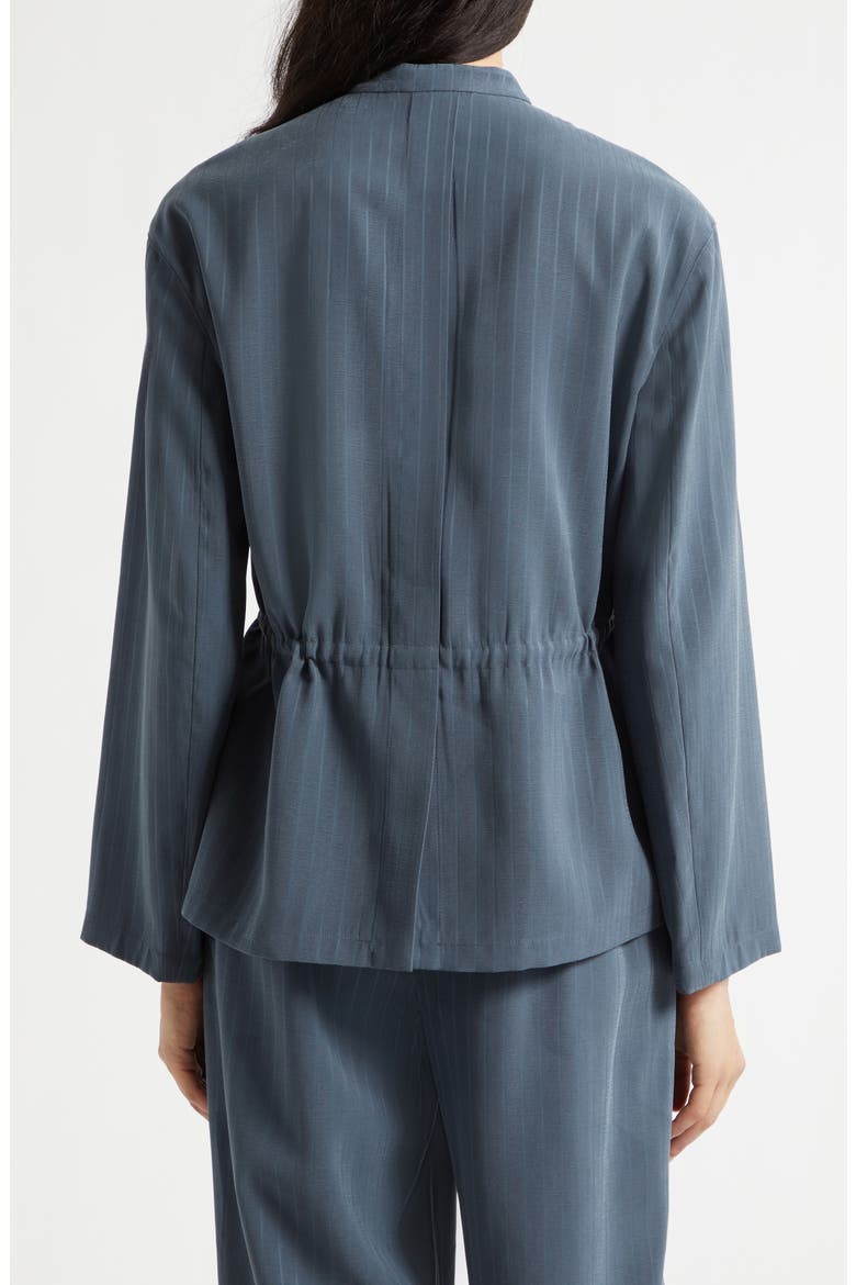 Pinstripe Drawstring Waist Jacket, Alternate, color, BLUE